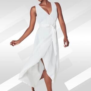 2/$50 Andie Armona Linen Maxi Wrap Dress in Coconut – Size M